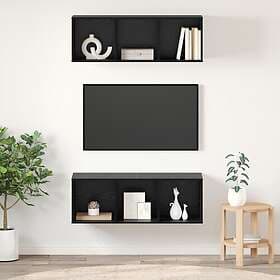 vidaXL 3393574 TV Bench Set 2 pcs 37 x 37 x 107 cm