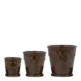 House Doctor Pot 3-pack Brown