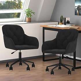 vidaXL Dining Chair with Wheel 2-Pack Velvet 3415418