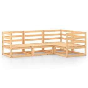 vidaXL 4 Piece Garden Lounge Set Solid Pinewood