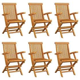vidaXL Folding Garden Chairs 6 pcs Solid Teak Wood