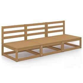 vidaXL Garden 3-Seater Sofa Honey Brown Solid Pinewood