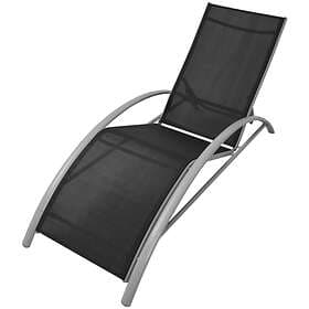 vidaXL Sun Lounger Aluminium Black