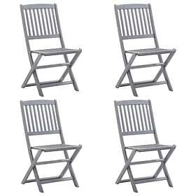 vidaXL Folding Outdoor Chairs 4 pcs Solid Acacia Wood