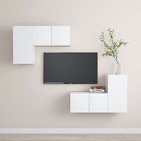 vidaXL 4 Piece TV Cabinet Set White Chipboard