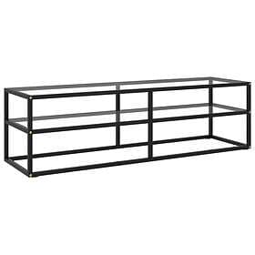vidaXL TV Cabinet Black with Tempered Glass 140x40x40 cm