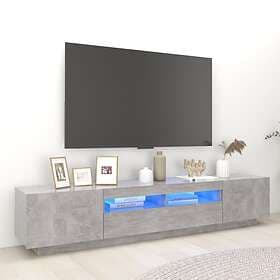 vidaXL TV Cabinet with LED Lights Concrete Grey 200x35x40 cm