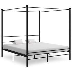 vidaXL Canopy Bed Frame Black Metal 200x200 cm