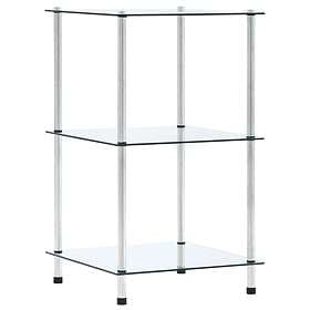 vidaXL 3-Tier Shelf Transparent 40x40x67 cm Tempered Glass