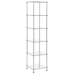 vidaXL 6-Tier Shelf Transparent 40x40x160 cm Tempered Glass