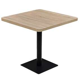 vidaXL Bistro Table MDF and Steel Square 80x80x75 cm Oak Colour