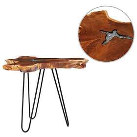 vidaXL Coffee Table 70x45 cm Solid Teak Wood and Polyresin