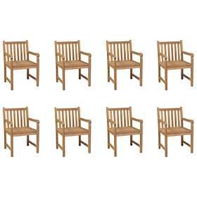 vidaXL Outdoor Chairs 8 pcs Solid Teak Wood