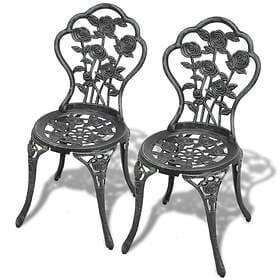 vidaXL Bistro Chairs 2 pcs Cast Aluminium Green
