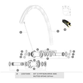 Mavic Spokes Ksyrium Elite Disc/disc Ust 2017 Front/rear Left 12 Units Svart 297