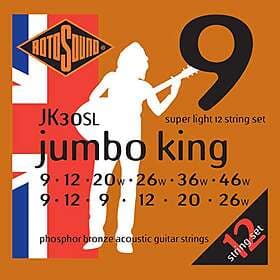 Rotosound strängar för akustisk gitarr JUMBO KING 12-str. JK30SL Super Light 9-4