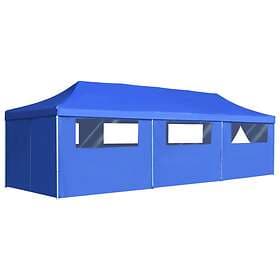Be Basic Sammenleggbart festtelt popup med 8 sidevegger 3x9 m blå